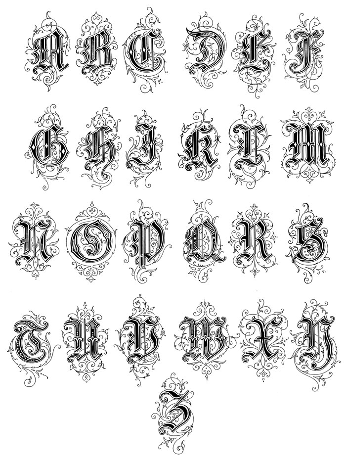 old english calligraphy alphabet coloring pages - photo #30